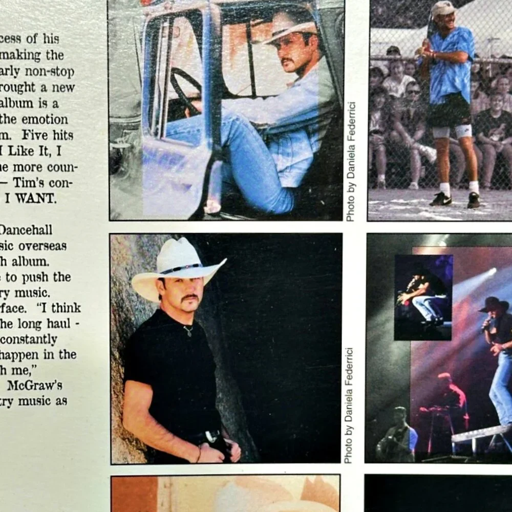 Vintage Tim McGraw Calendar 1997 Country Music Superstar Unused Unmarked